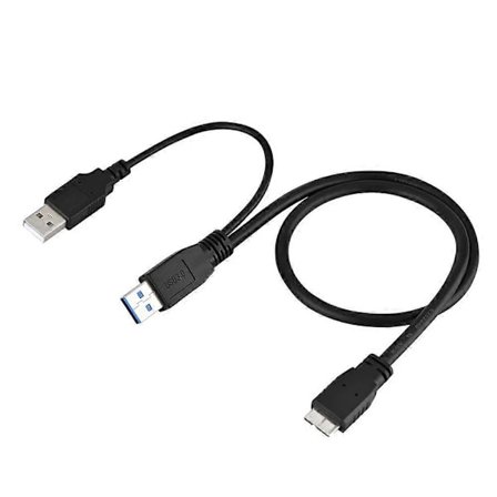 USB 3.0 A-han til Micro B-han Han til han Strømforsyningskabel Y-kabel til mobil harddisk HDD 50cm