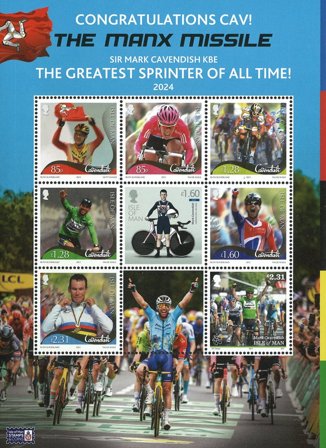 Isle of Man - Mark Cavendish - Postfrisk miniark