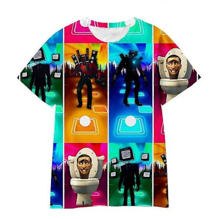 Skibidi Toalett TV Man Barn 3D-tryck Casual Sommar Kortärmad T-shirt Tee Toppar