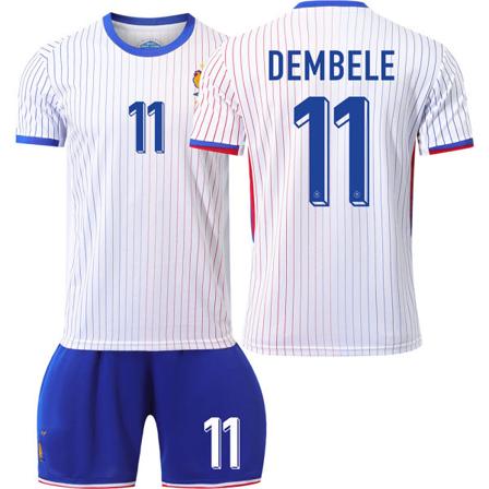 Frankrike 2024 drakt fotballdrakt EM-cuputgave hjem barn voksen sett nr. 11 DEMBELE sockless L