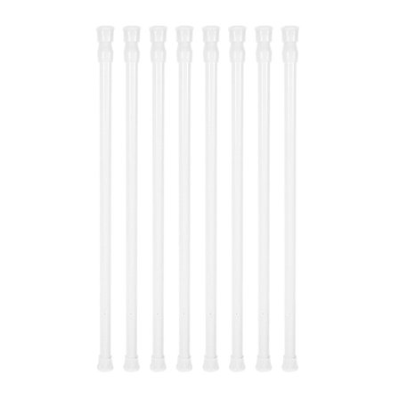 8 Små spennstenger 40 cm til 71 cm Fjæruttrekkbar gardinstang Dusjforheng Teleskopisk