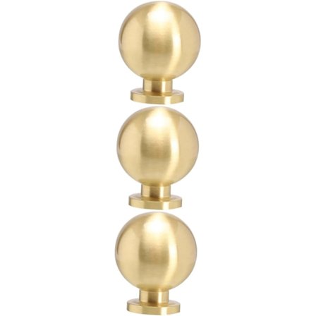 3 st knoppar i guld till köksluckor, dekorativa knoppar till skåp och lådor, runda handtag i mässing, knoppar till badrumsskåp