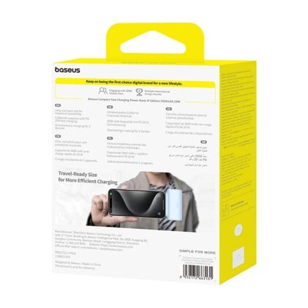 Powerbank OS-Baseus Compact IP 5000mAh 20W (blå)