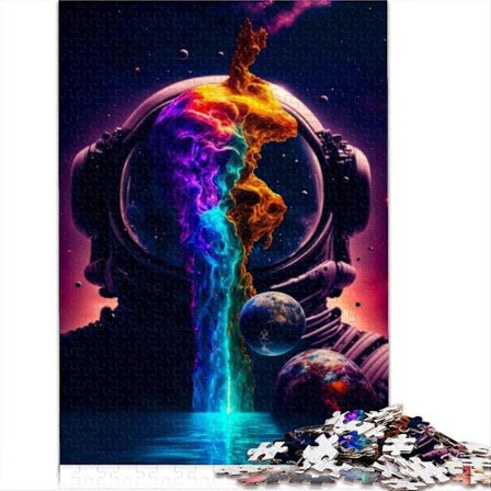 pussel för vuxna 1000 bitar kosmisk astronaut Pussel för träpussel Hållbart pussel för vuxna pedagogiskt pussel [D]