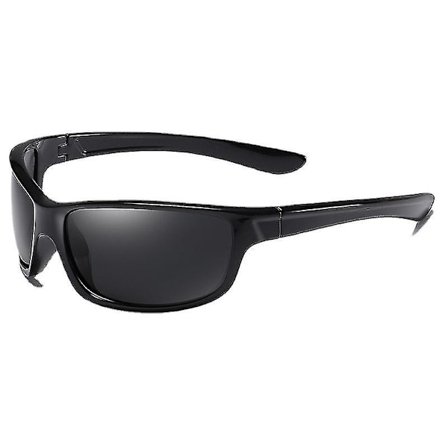 Utendørs sports polariserte solbriller menn vindtette sykkelbriller for kjøring fiske(Matt svart)