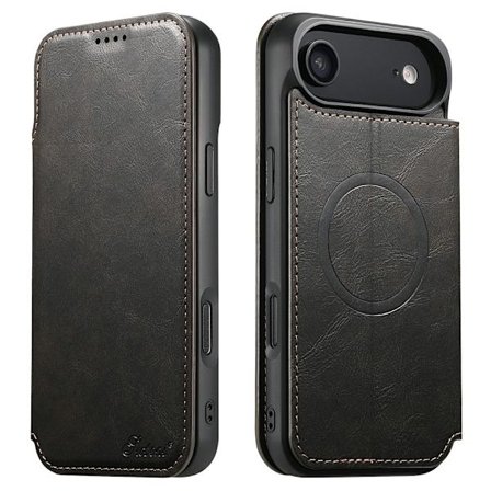 SKALO iPhone Air SUTENI J05 PU-Nahka Lompakkokotelo - Musta