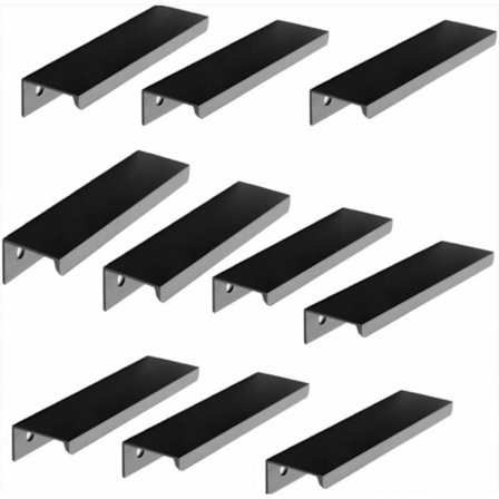Pakke med 10 Svarte Håndtak Svarte Møbelhåndtak - Usynlig Håndtak Svarte Kjøkkenmøbelhåndtak Matt Svart Møbelhåndtak i Aluminiumslegering Senter