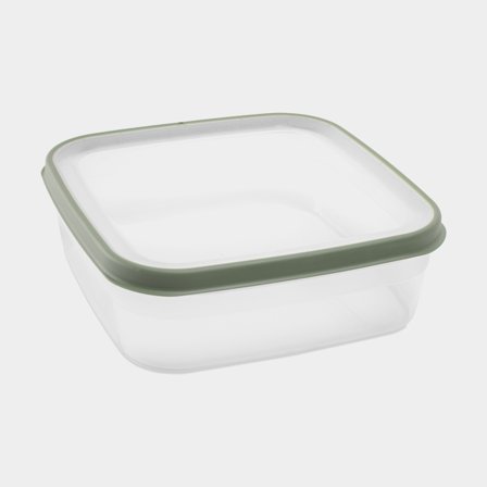 Madkasse Nordiska Plast Cook It ECO Kvadrat, transparent/khaki grøn, 1.6 liter