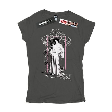 Star Wars Dam/Damer Princess Leia Distressed Bomull T-shirt