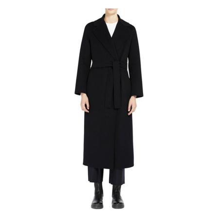 Max Mara Studio Belted Coats Sort, Dame Uldfrakker
