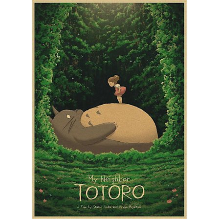 Vintage Retro Papir Anime-plakat Tonari No Totoro Miyazaki Veggdekor Vintage Hjemmedekor Barneromdekorasjon