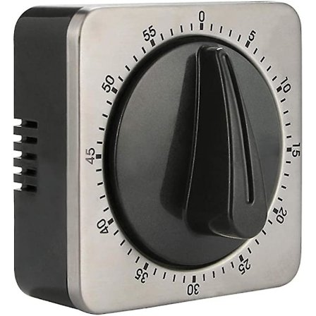 Köksstimer Magnetisk 60 Minuter Uppdragbar Mekanisk Timer Rostfritt Stål För Hembakat Matlagning Ugn