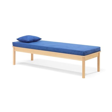 Tagesbett, inkl. Matratze und Kopfkissen, 1900x700x480 mm, Buche, blau