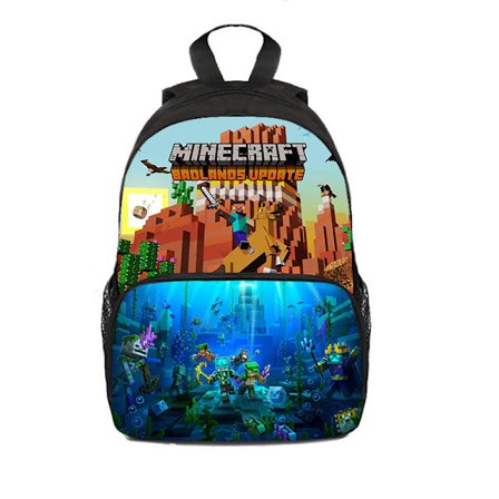 Minecraft Ryggsekk for Barn Skolesekk Ryggsekk Karakterveske