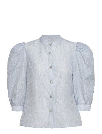 Blossom Blouses Short-sleeved Blå Custommade*Betinget Tilbud
