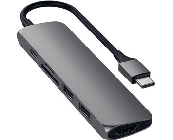 Satechi Slim USB-C MultiPort Adapter V2 - USB-C multiport med många expansionsportar
