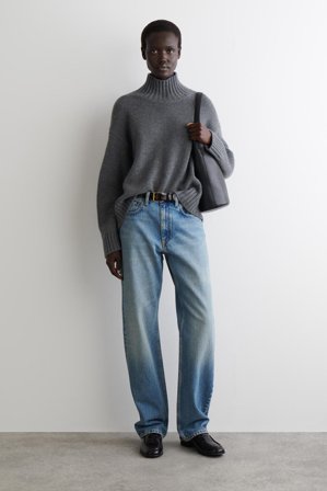 COS Women's Maglione Con Collo A Imbuto In Cashmere in Grigio