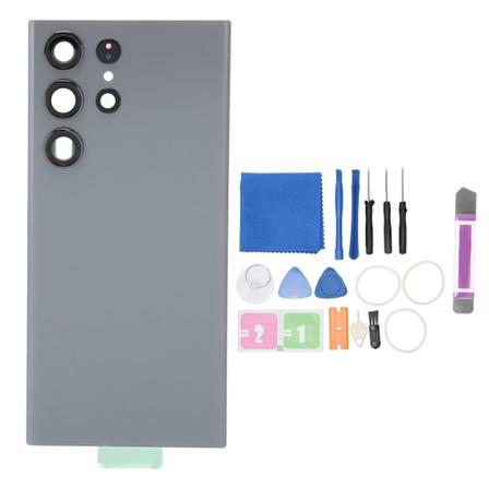 Takakannen lasin vaihto esiasennetulla kameran linssillä Korjaustyökalusarja Samsung Galaxy S23 Ultra Grey