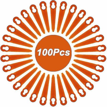Pakke med 100 kompatible knive til Stihl trimmer Polycut 2-2 og Polycut 3-2, Fsa 45 Fsa 57 Fse 52, Plastikknive til trådløse Stihl trimmere