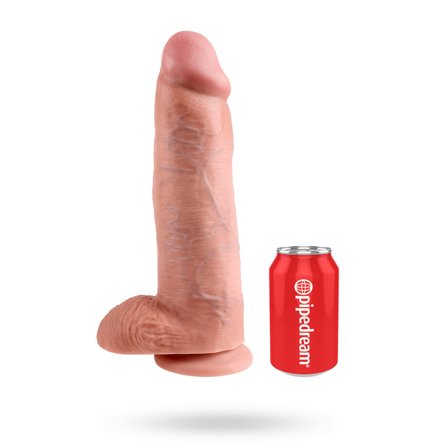 King Cock: Dildo med Pung 32 cm - Lys Hudfarve - Vuxen.dk: For hende