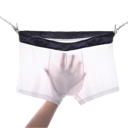 Miesten bokserit, erittäin ohuet hengittävät jääsilkki saumattomat bokserit (valkoinen)