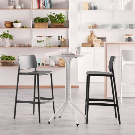 Möbelset VARIOUS + RIO, Tisch und 2 Barstühle, anthrazit