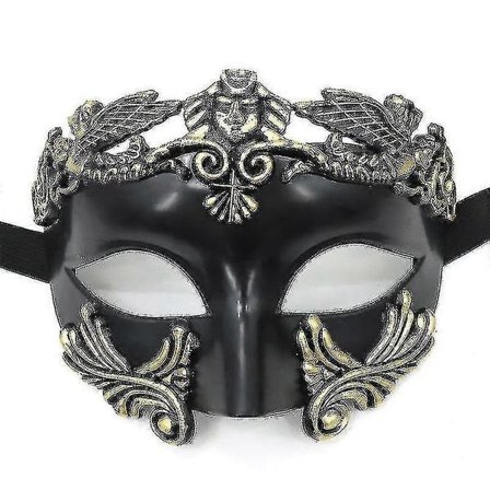 Maske Menn Maske Bryllupsball Maske Mardi Gras Maske Bryllupsball Maske Burlesque Ball Party (1 stk, Svart+ Gull)