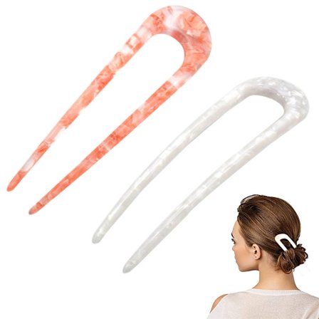 Hårgaffel for kvinner, skilpadde, U-formet hårspenne, fransk U-form