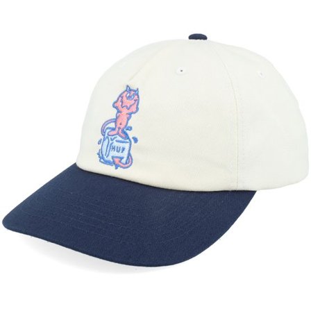 HUF - Beige unconstructed Keps - Melt 5 Panel Natur/Navy Dad Cap @ Hatstore