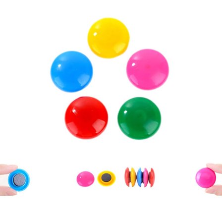 Kjøleskapmagnet - Knapper - Flerfarget - 10 stk