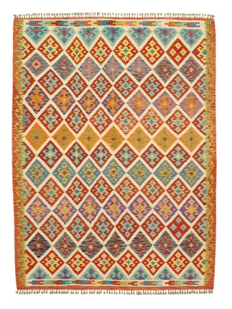 Tessuto A Mano Kilim Afghan Old Style Tappeto 216X288 Di Lana