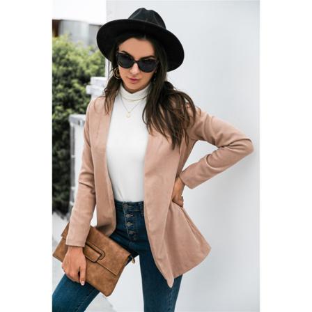 Dam Retro Blazer Coat Vintage Långärmade Jackor Flap Ytterw