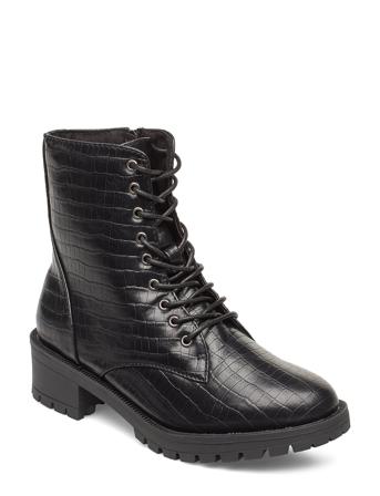 Biaclaire Laced-Up Boot Shoes Boots Ankle Boots Laced Boots Svart Bianco