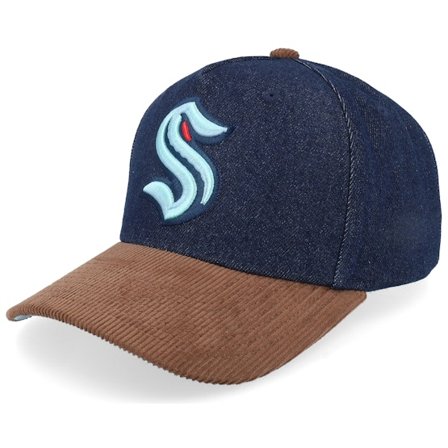 Mitchell & Ness - Ble adjustable Czapka Z Daszkiem - D-stressed Pro Dark Navy/Brown Corduroy A-frame Adjustable @ Hatstore