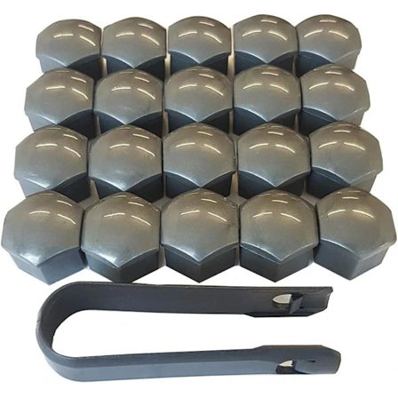 20 stk 21 mm hjulmutterbeskyttelse, hjulboltbeskyttelse, sekskantede dekkmutterbeskyttelse (grå) Grå Grå Grey 21mm