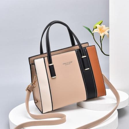 Stripete crossbody-veske håndveske for kvinner, enkel mote allsidig Khaki