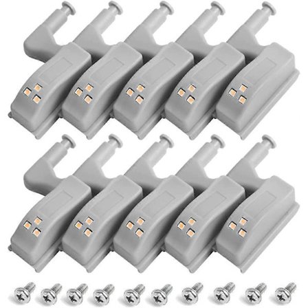 10 st Skåpsgångjärnssensor LED-lampa Universal Garderobsskåp Gångjärnssensor LED-lampa för Vardagsrum/Sovrum/Garderob/Kökskåp, Skåp Nattlampa