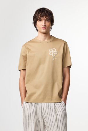 NN.07 Pedro T-Shirt Herren Braun Bio-Baumwolle