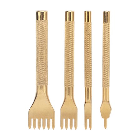 4 stk skinn hullpunch rhombus 4mm rustfritt stål sklisikkert håndtak høy skarphet rhombus skinnmeisel for skinn