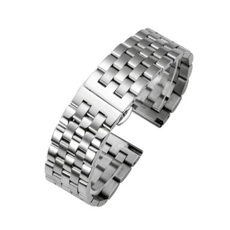 22mm ruostumattomasta teräksestä valmistettu metalliranneke suorilla ja kaarevilla päillä 1