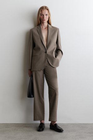 COS Women's Blazer In Misto Lana in Marrone