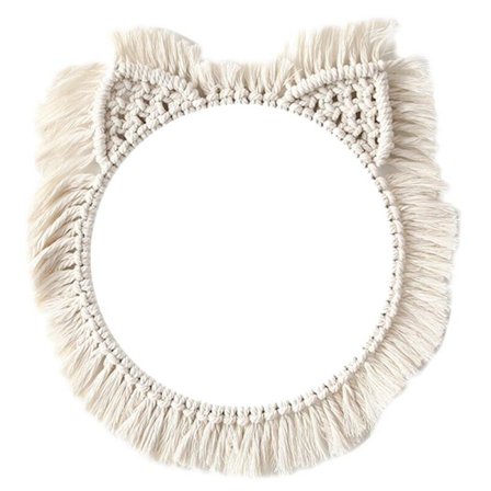 Macrame väggdekoration ram handvävd gobeläng ram rund boho tofs för vardagsrumsinredning