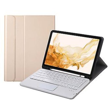 Tangentbord + Fodral För Samsung Galaxy Tab S8 11 tum SM-X700 Guld