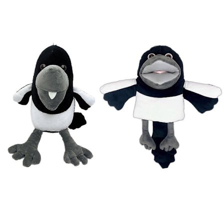 Wow English Steve og Maggie Plysjleke Barn Kosedyr Leke Kråke Hånddukker [db]