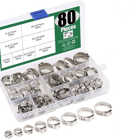 80 stk Slangeklemmer Clips Pex Pinch Clamp Sortimentsett