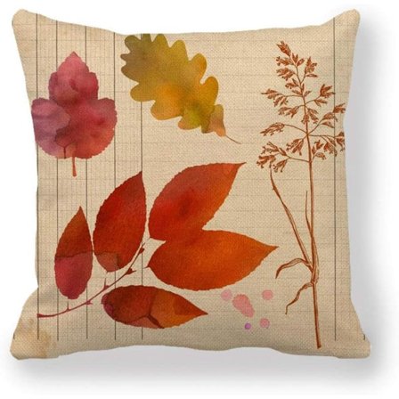 IC Farmhouse Leaf Square Kuddfodral Höst Dekorativt Örngott för Soffa Sovrum 18x18 tum Örngott (18"x18", BrunD)