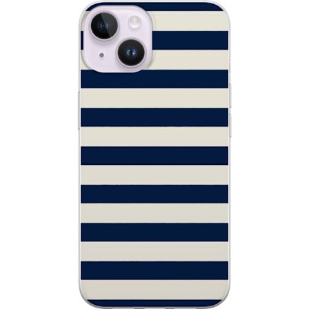 Kompatibelt Mobildeksel til Apple iPhone 14 navy randigt mønster