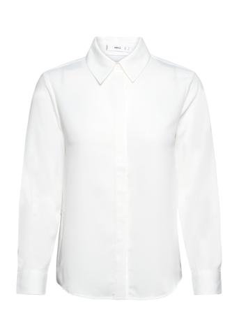 Butt D Flowy Shirt Langermet Skjorte Hvit Mango*Betinget Tilbud