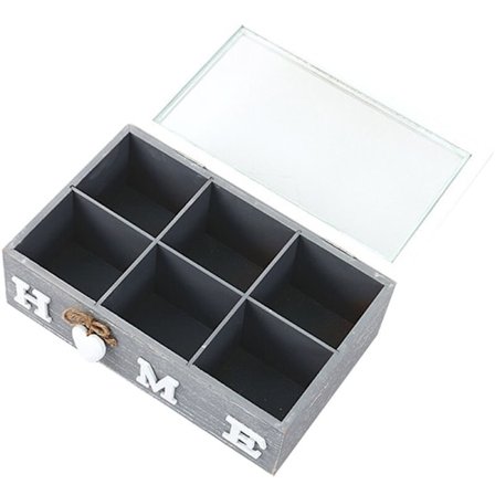 Europeisk stil gammaldags sex-rutnät te trä låda trä förvaringslåda B