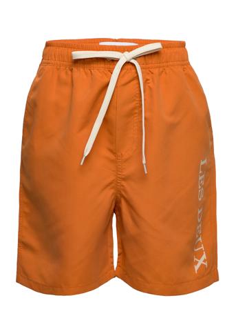Les Deux Logo Swim Shorts Kids Badeshorts Oransje Les Deux*Betinget Tilbud